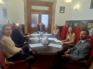 Un momento de la reunión con los magistrados delegados